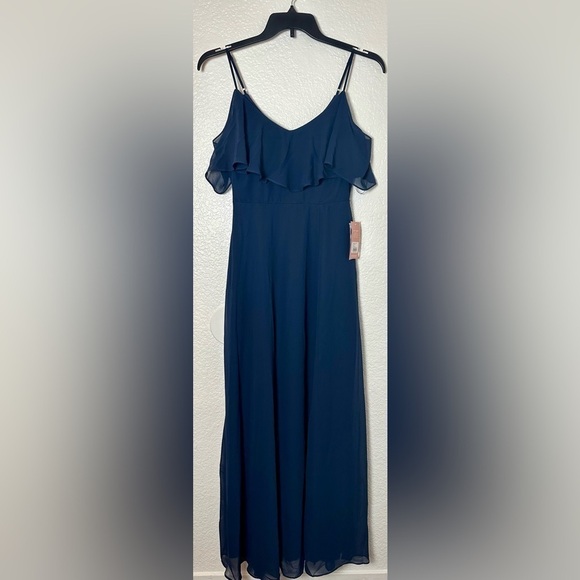 NWT Birdy Grey Jane Convertible Dress in Chiffon Navy Blue - Picture 4 of 7
